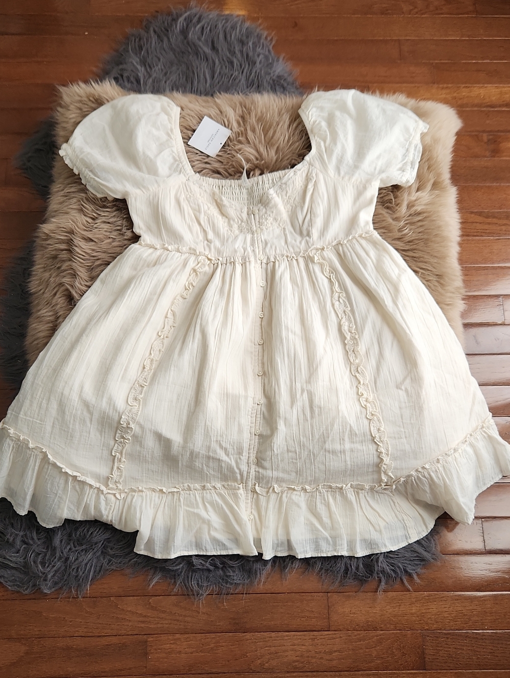 American Eagle Outfitters Cream Mini Dress